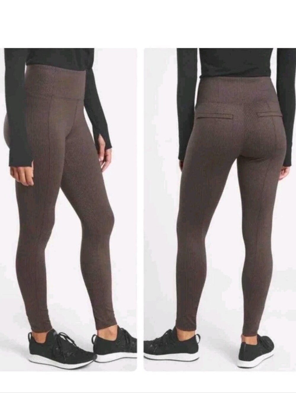 Athleta Women's Delancey Houndstooth "Tight"  Charcoal And Brown Trouser S